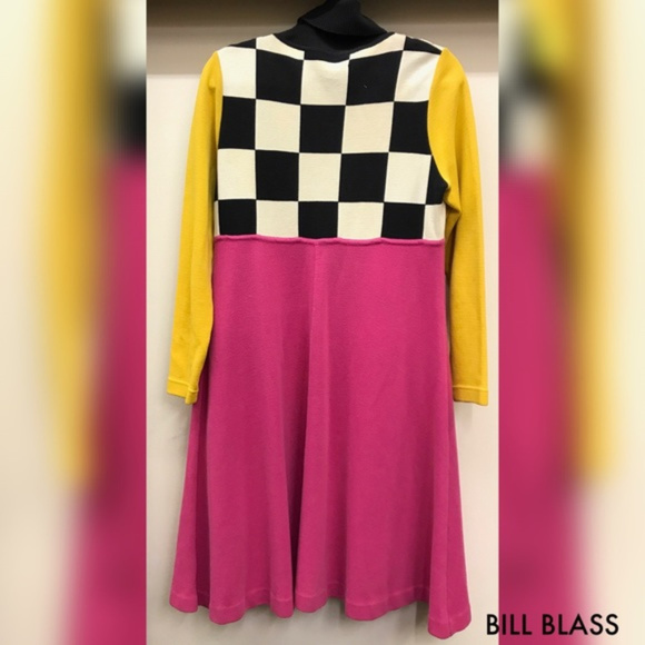 SOLD! BILL BLASS Pop Art Turtle Neck 80's Dress - Picture 4 of 7